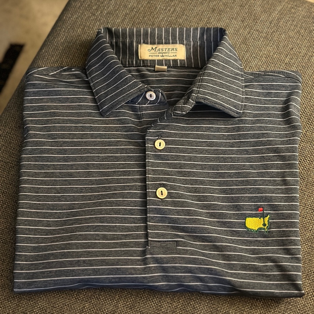 Peter Millar Navy Striped Polo Shirt